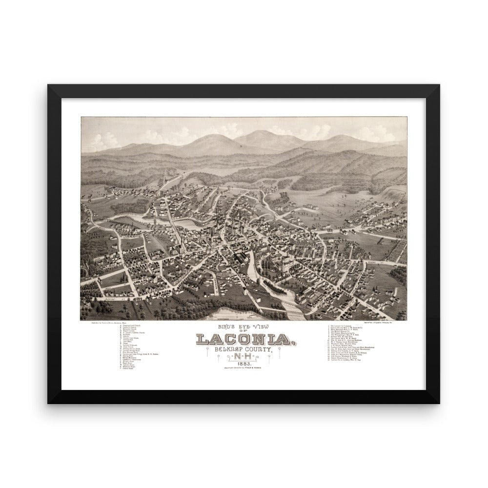 Laconia, NH 1883 Framed - Available at KNOWOL