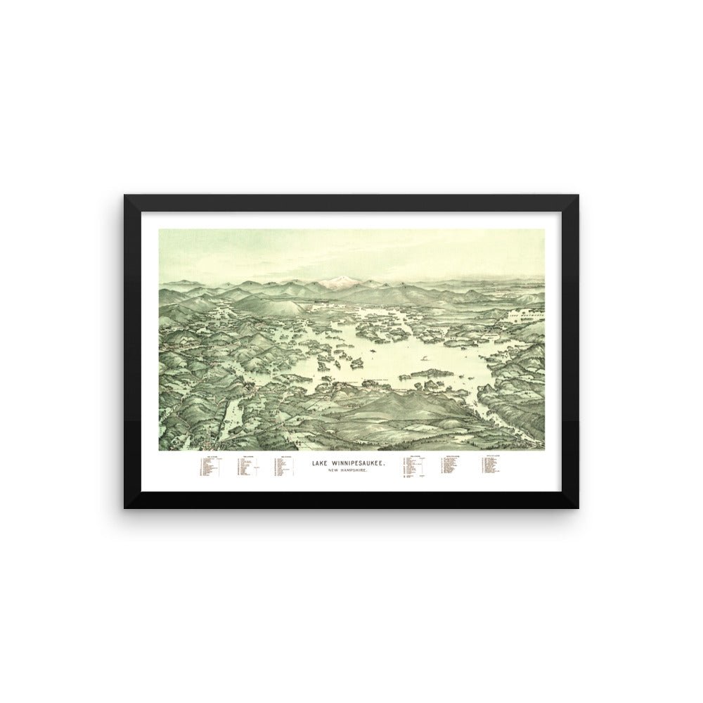 Lake Winnipesaukee Framed Boater's Map - Available at KNOWOL