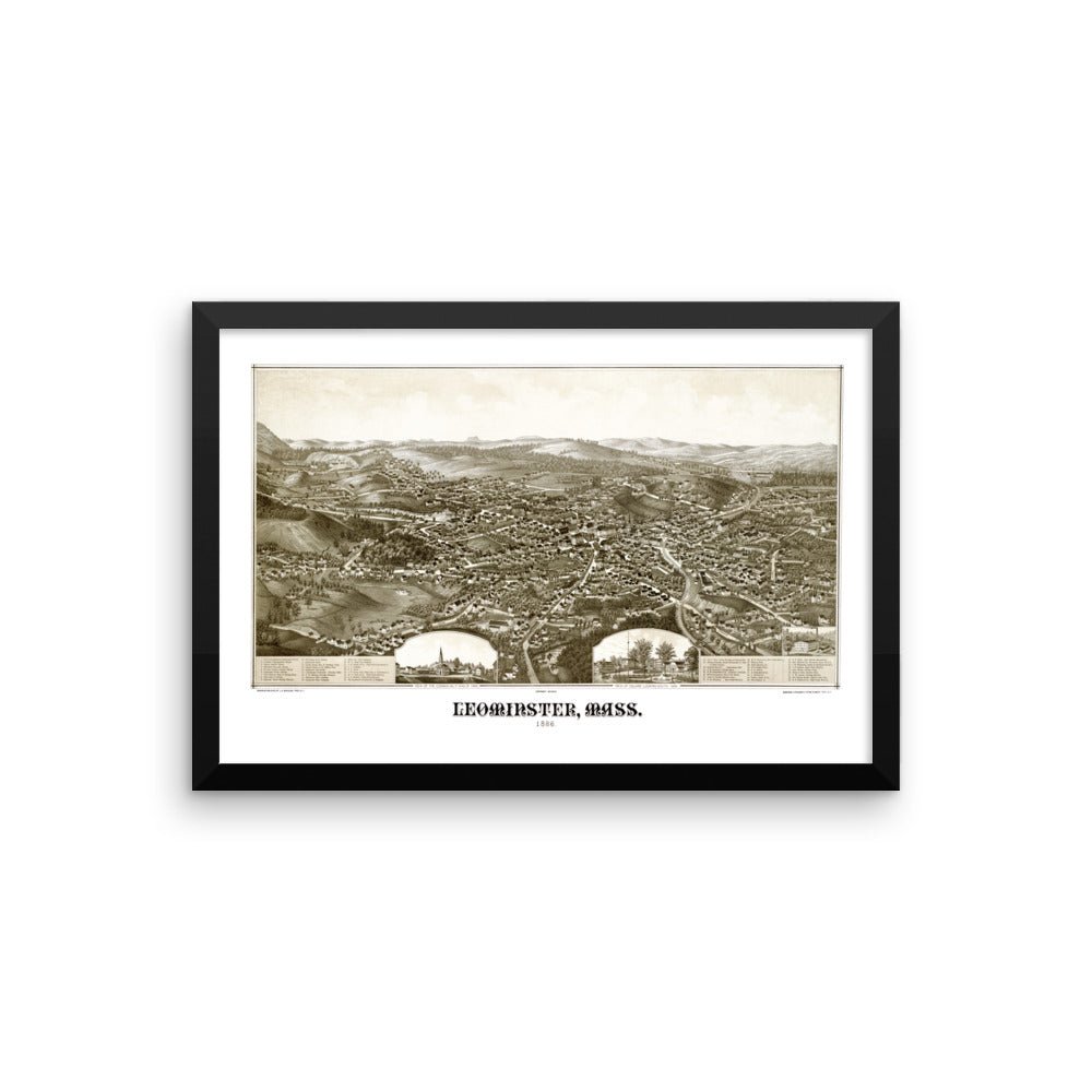 Leominster, MA 1886 Framed - Available at KNOWOL