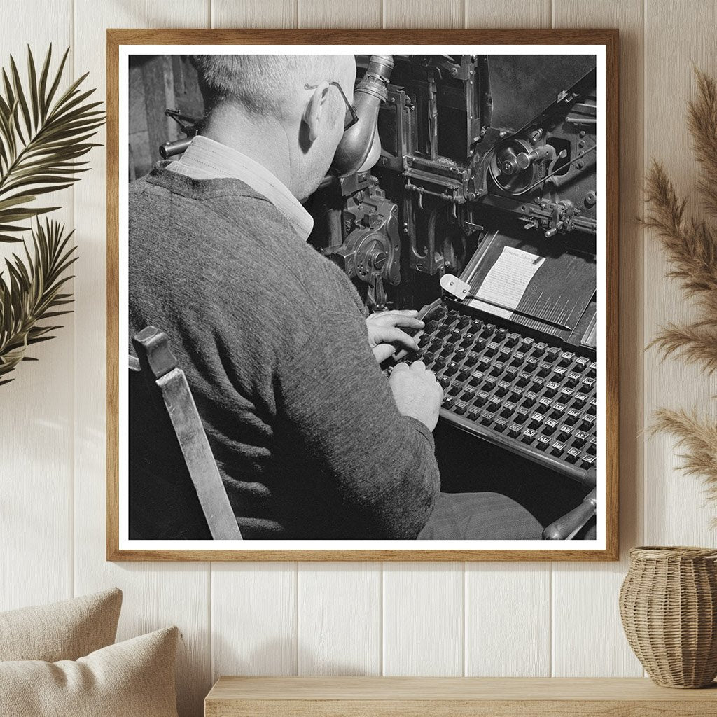 Linotype Operator at Miners Union Newspaper 1942 - Available at KNOWOL