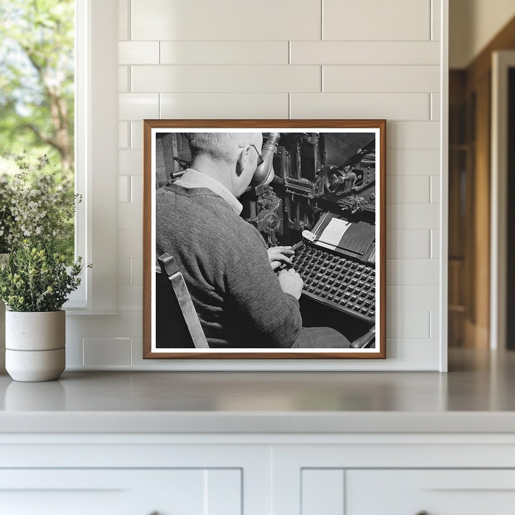 Linotype Operator at Miners Union Newspaper 1942 - Available at KNOWOL