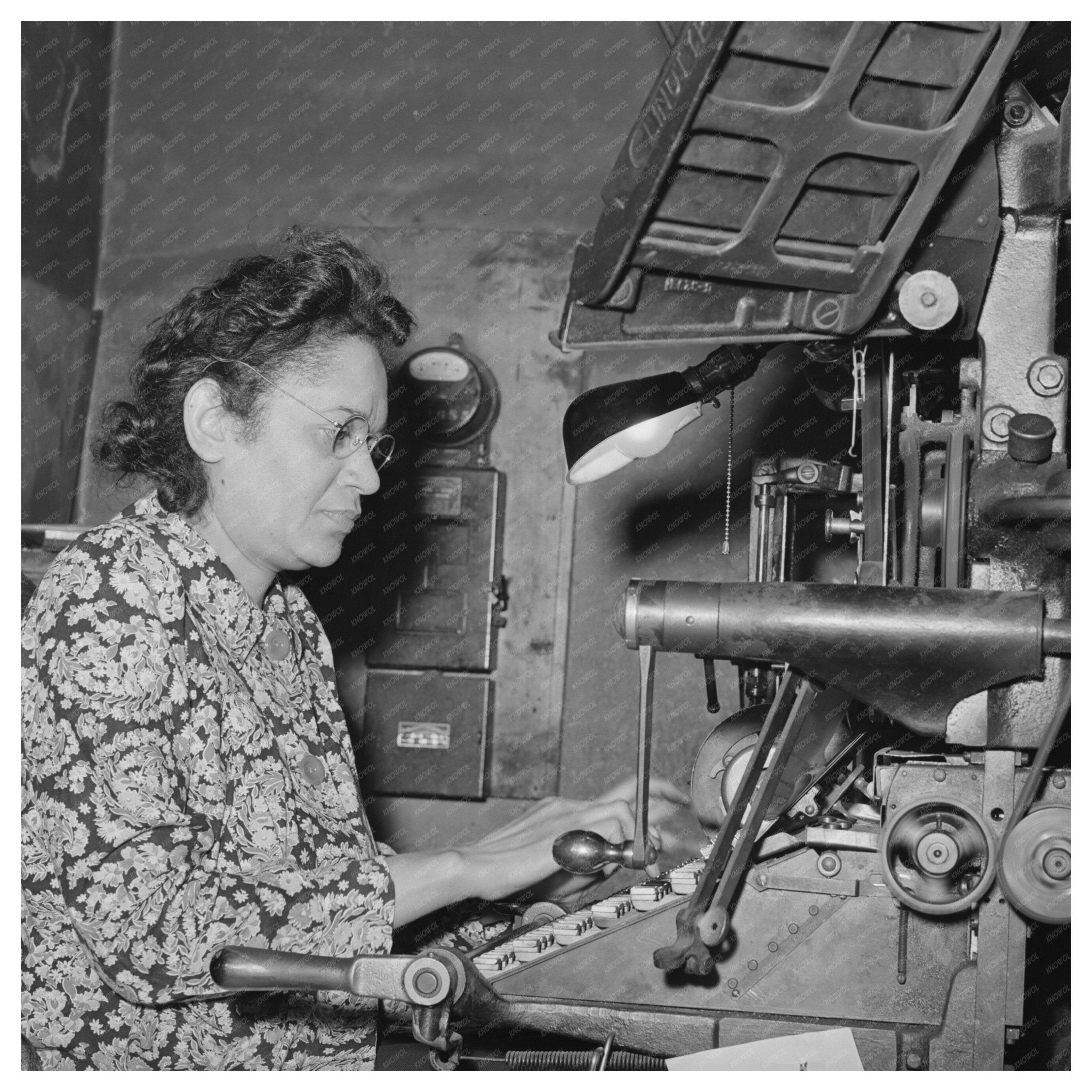 Linotype Operator in Chicago April 1941 Vintage Photo - Available at KNOWOL