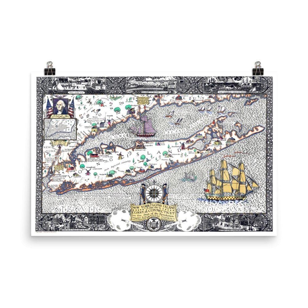 Long Island New York Revolutionary Era Map - Available at KNOWOL