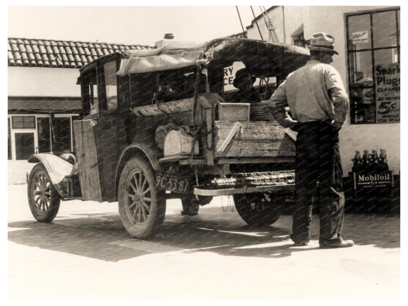 Man Behind Truck in Arvin California 1935 Great Depression Migration Vintage Photo - Available at KNOWOL