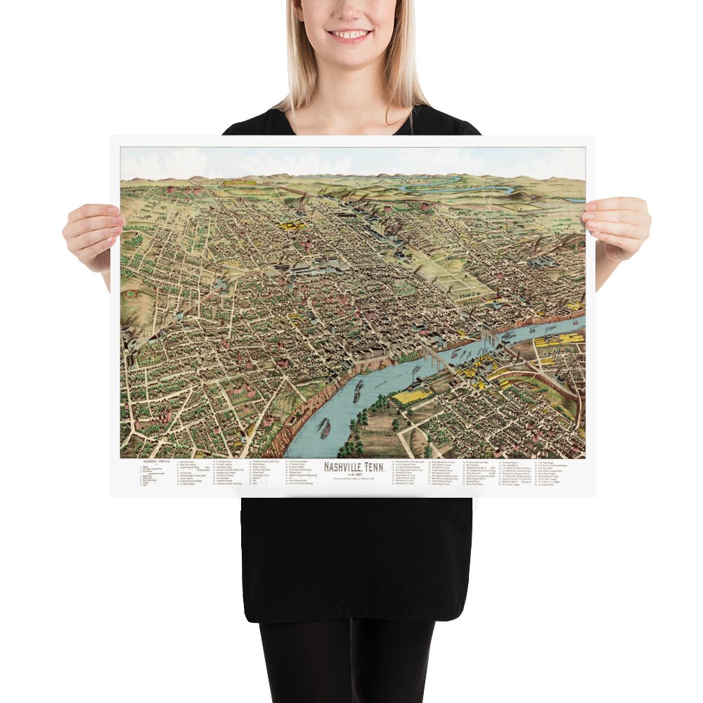 Map of Nashville, TN 1888 - Available at KNOWOL