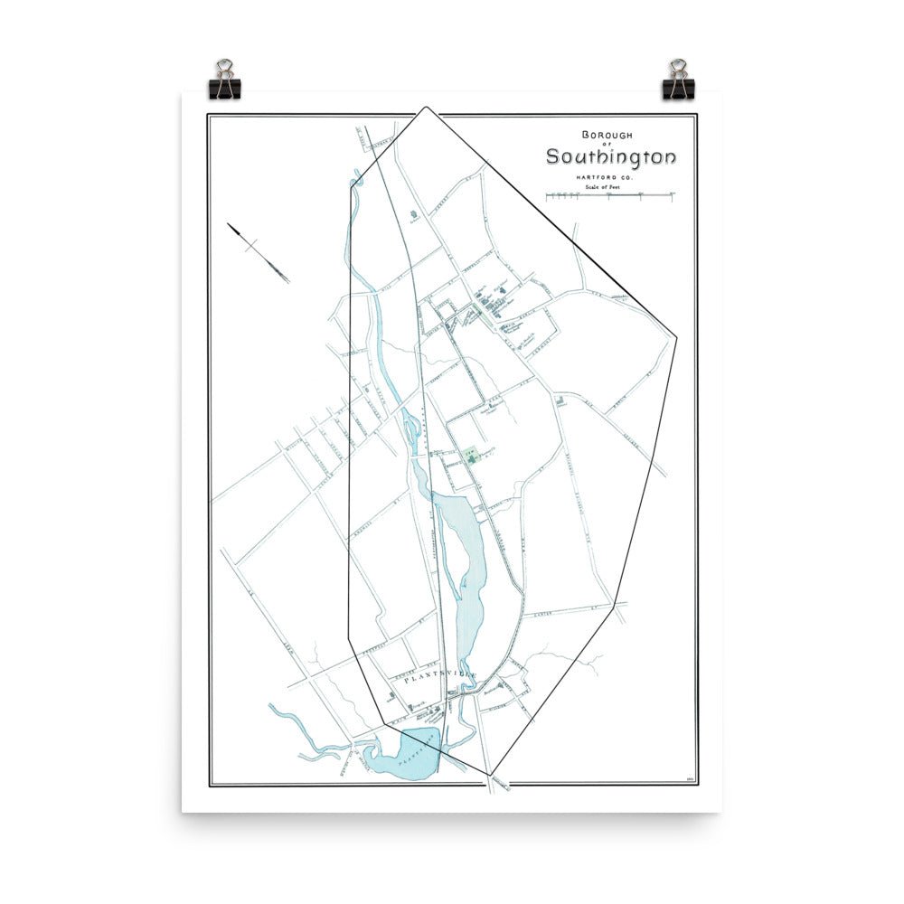 Map of Southington, Connecticut from 1893 - Available at KNOWOL