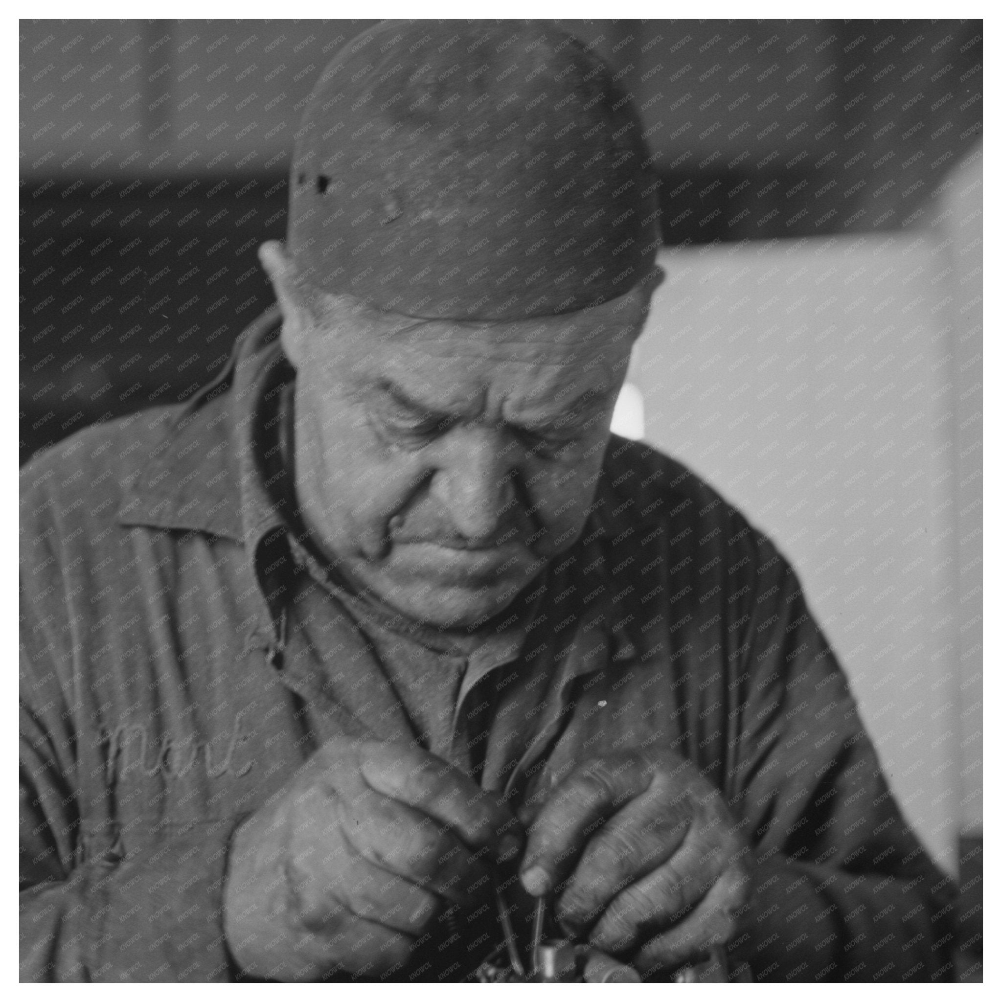 Mechanic at Work in Burley Idaho July 1942 Vintage Photo - Available at KNOWOL