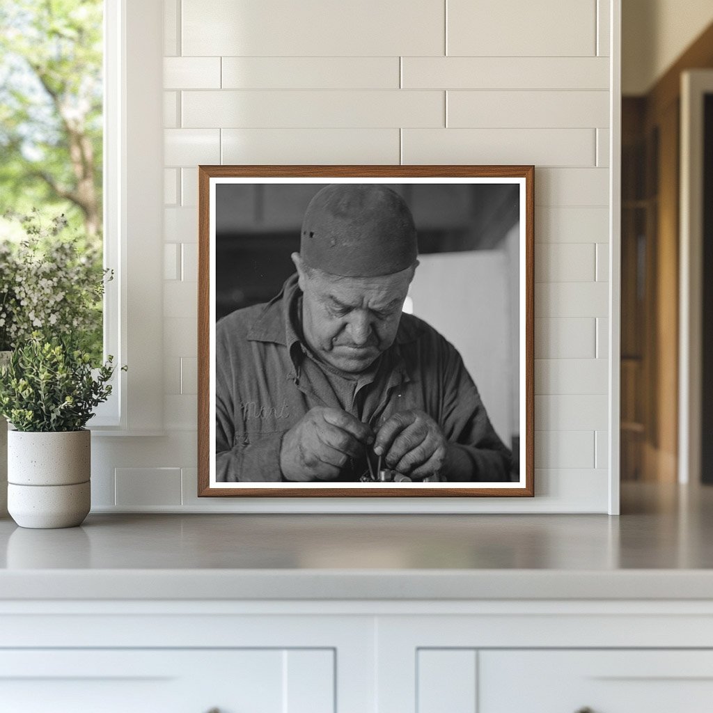 Mechanic at Work in Burley Idaho July 1942 Vintage Photo - Available at KNOWOL
