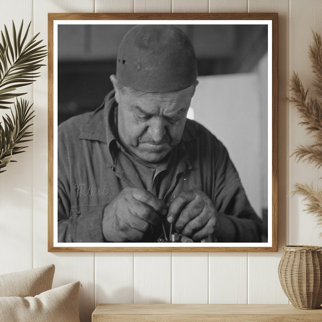 Mechanic at Work in Burley Idaho July 1942 Vintage Photo - Available at KNOWOL