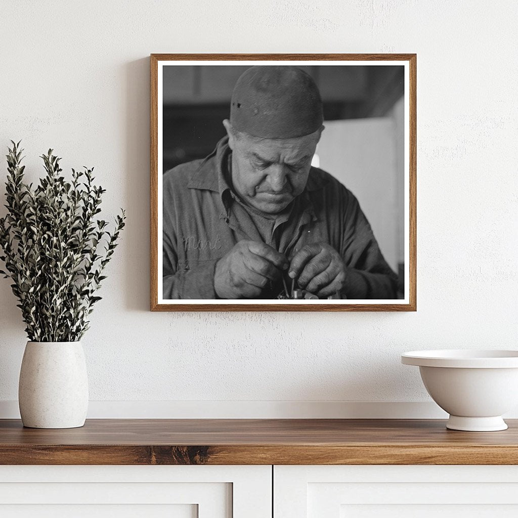 Mechanic at Work in Burley Idaho July 1942 Vintage Photo - Available at KNOWOL