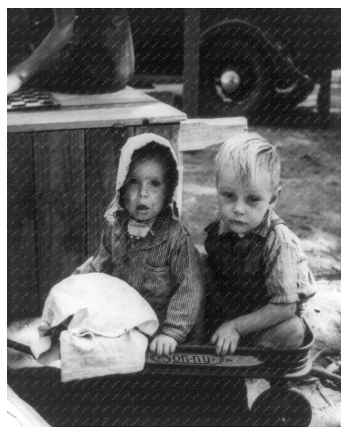 Migrant Children in California 1935 Vintage Image - Available at KNOWOL