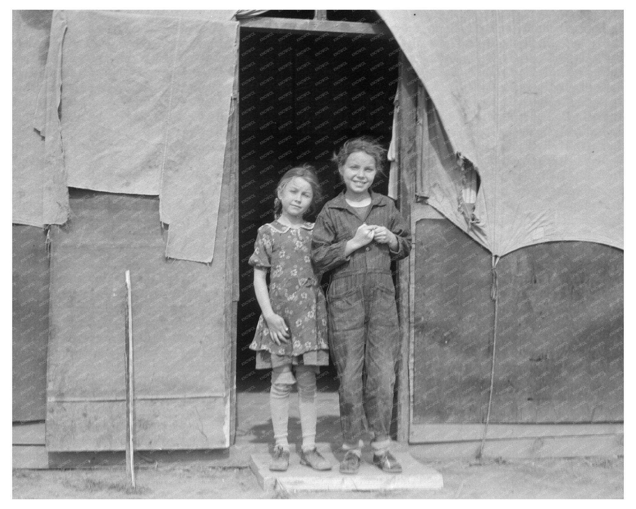 Migrant Family in Kern County California 1936 Vintage Image - Available at KNOWOL