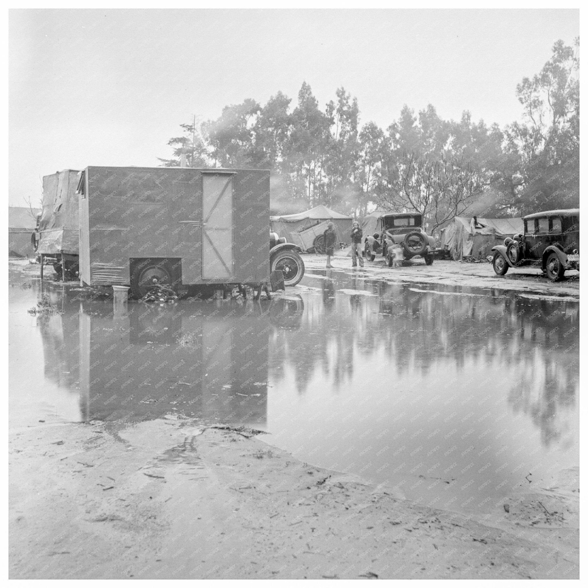 Migrant Labor Camp in California February 1936 Vintage Photograph from Great Depression - Available at KNOWOL