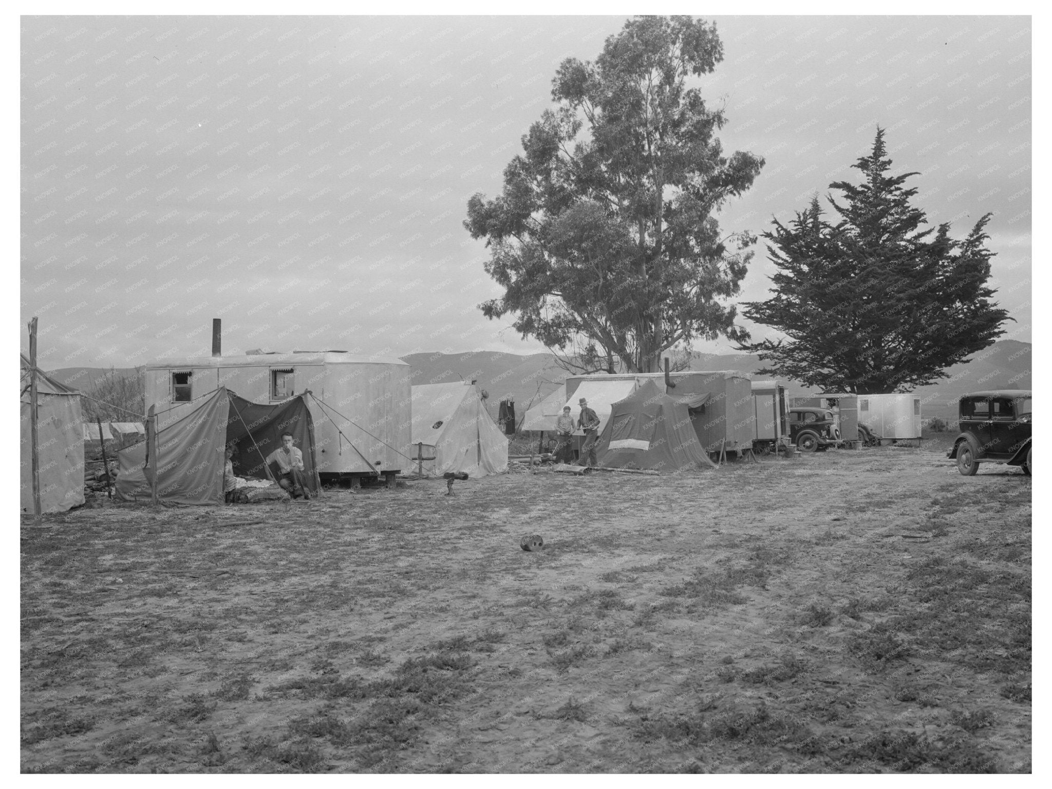 Migrant Workers Housecars California 1936 Vintage Photo - Available at KNOWOL
