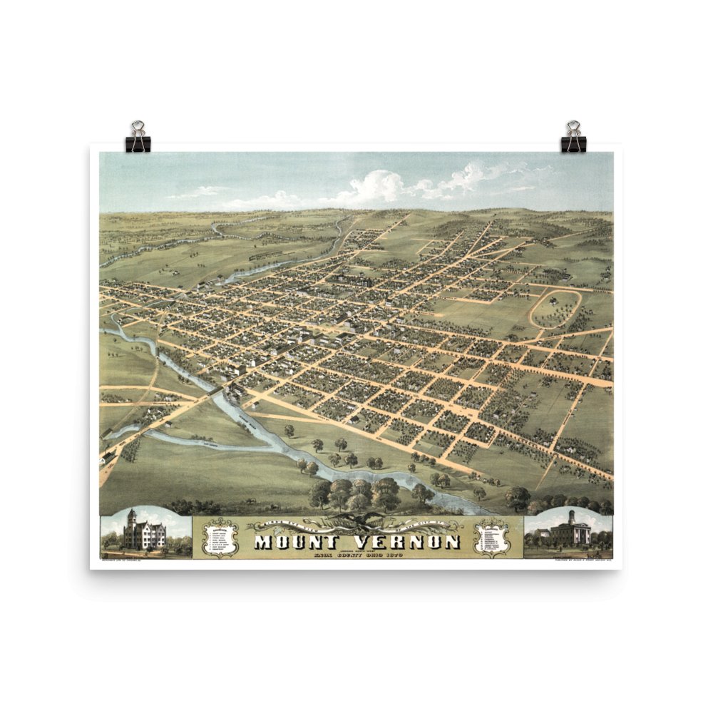 Mount Vernon, OH 1870 Map - Available at KNOWOL