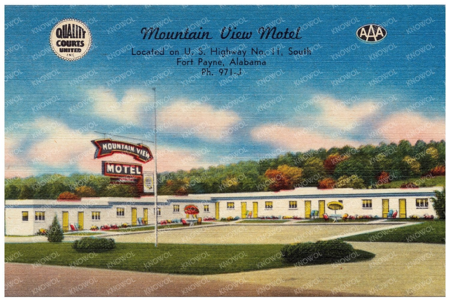 Mountain View Motel Postcard 1930 - 1945 Vintage Travel Culture - Available at KNOWOL