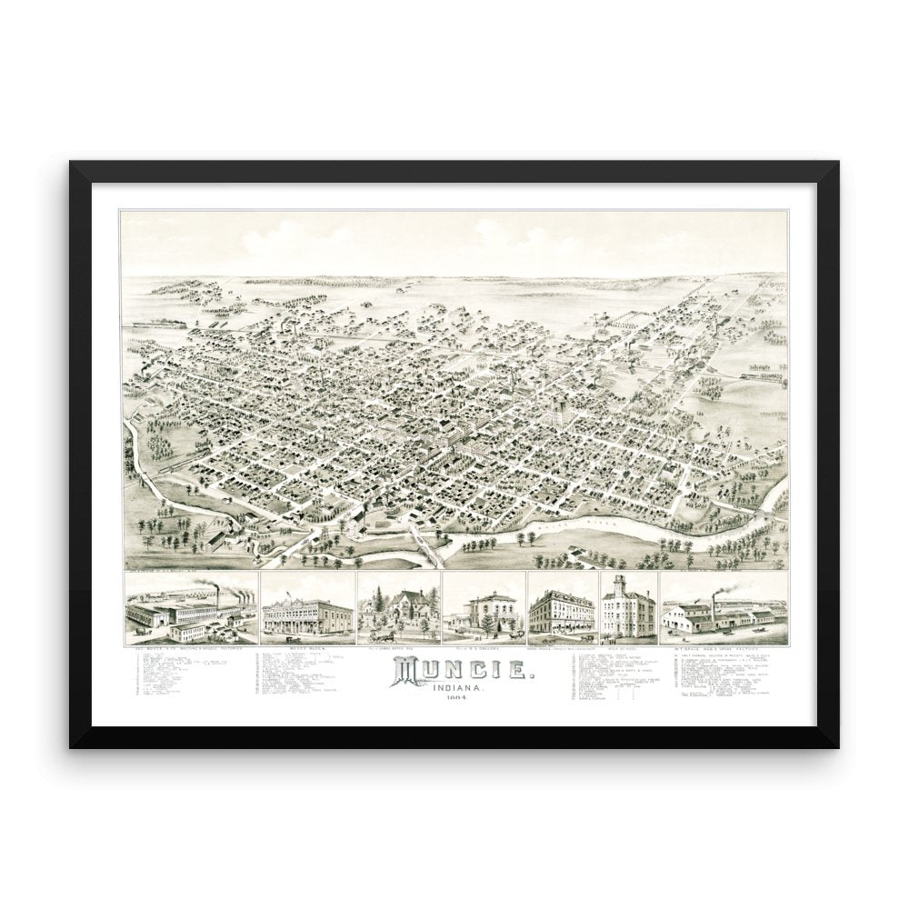 Muncie, Indiana 1884 Framed - Available at KNOWOL