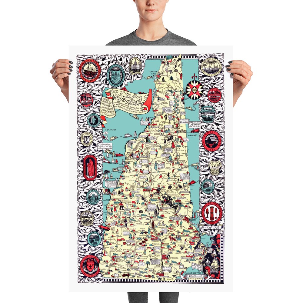 New Hampshire Historical Map, 1926 - Available at KNOWOL