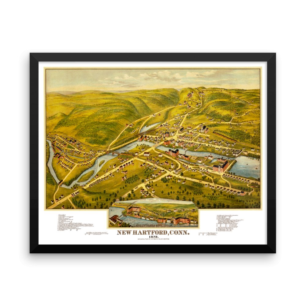 New Hartford, CT 1878 Framed - Available at KNOWOL