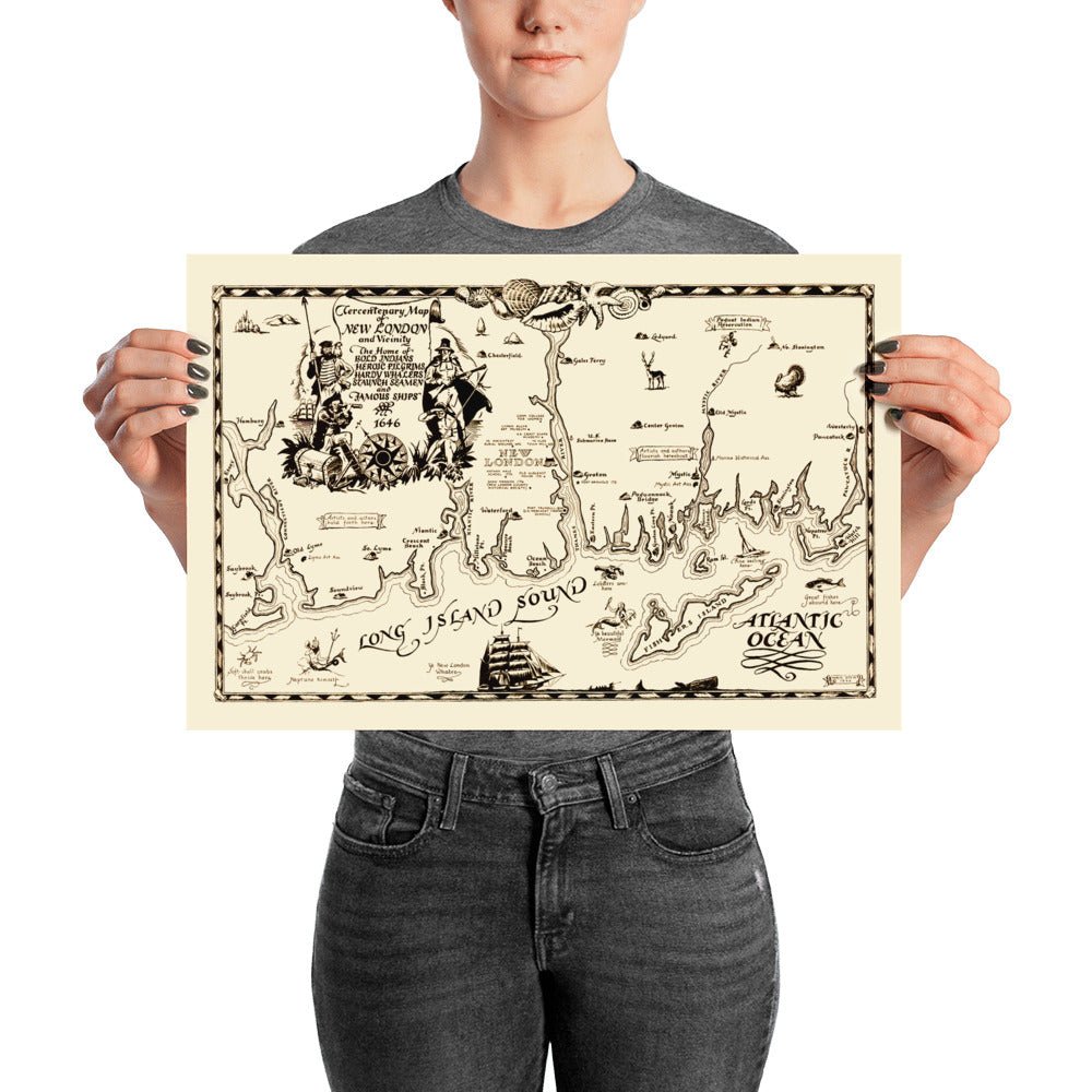New London Tercentenary Map, 1946 - Available at KNOWOL
