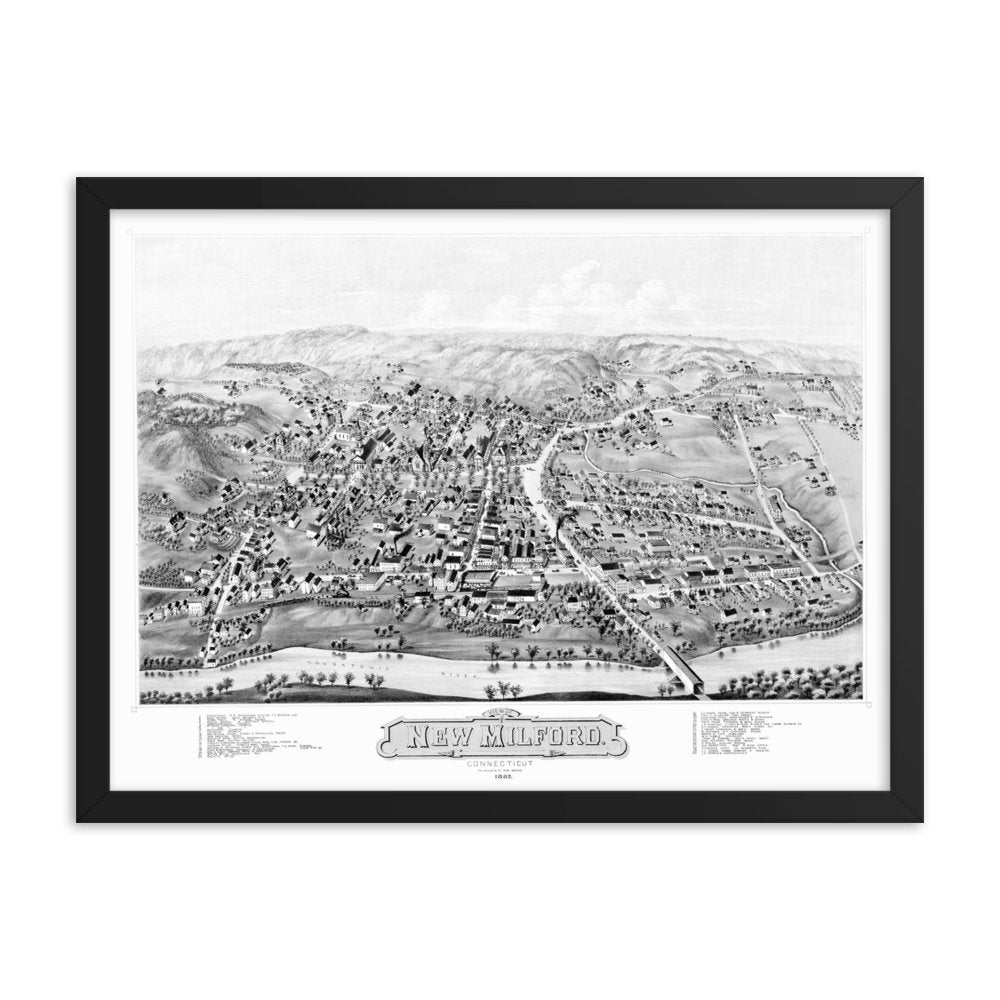 New Milford, Connecticut 1882 Framed - Available at KNOWOL