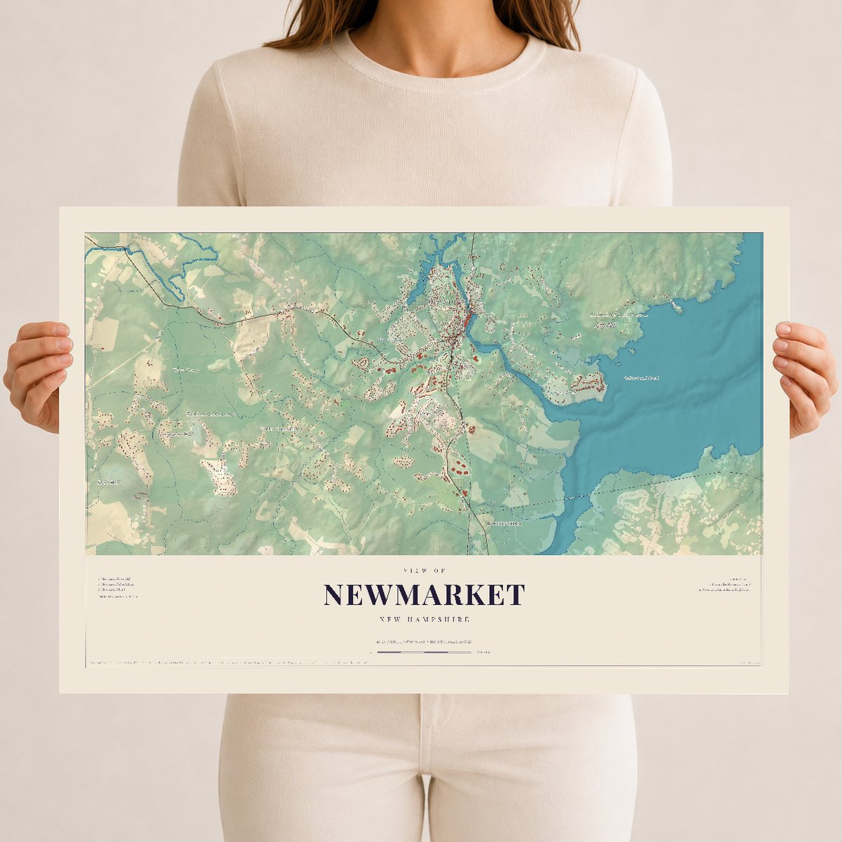 Newmarket, New Hampshire Map Print
