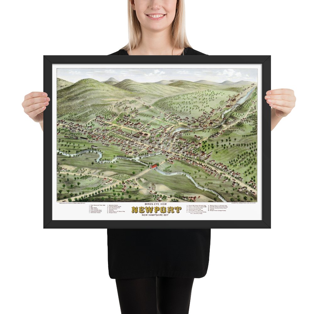 Newport NH 1877 Framed - Available at KNOWOL