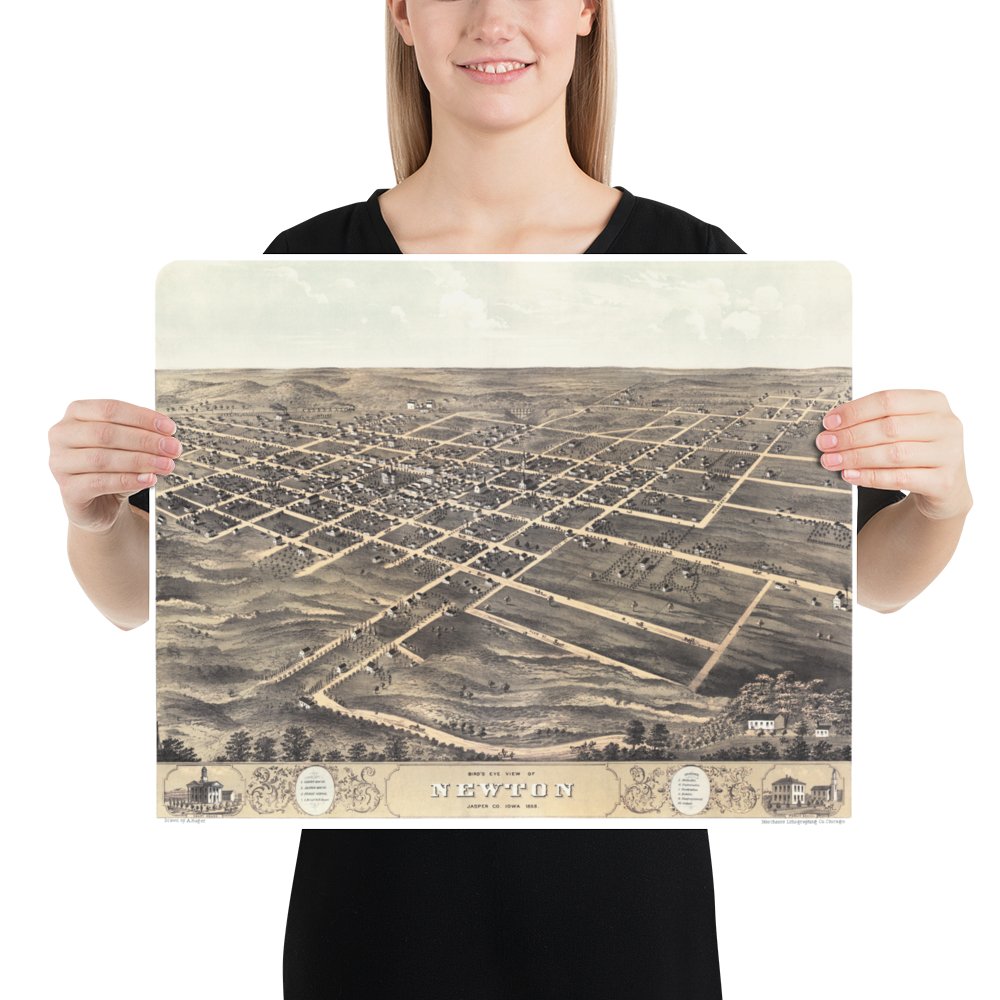 Newton, IA 1868 Map - Available at KNOWOL