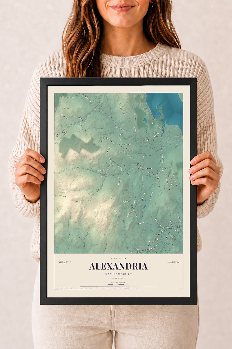NH Current Atlas 2026 | Alexandria | 12" x 18" | W/ Black Ayous Wood Frame