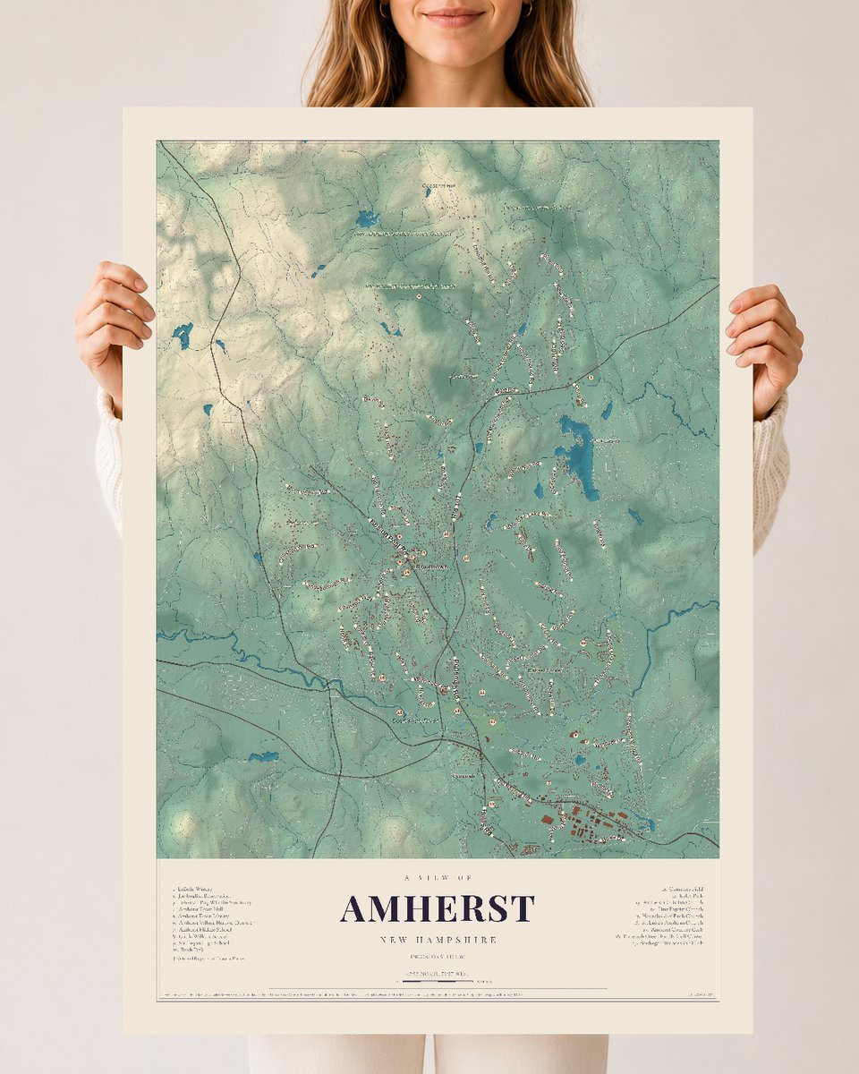 NH Current Atlas 2026 | Amherst | 24" x 36" | Archival Matte Print