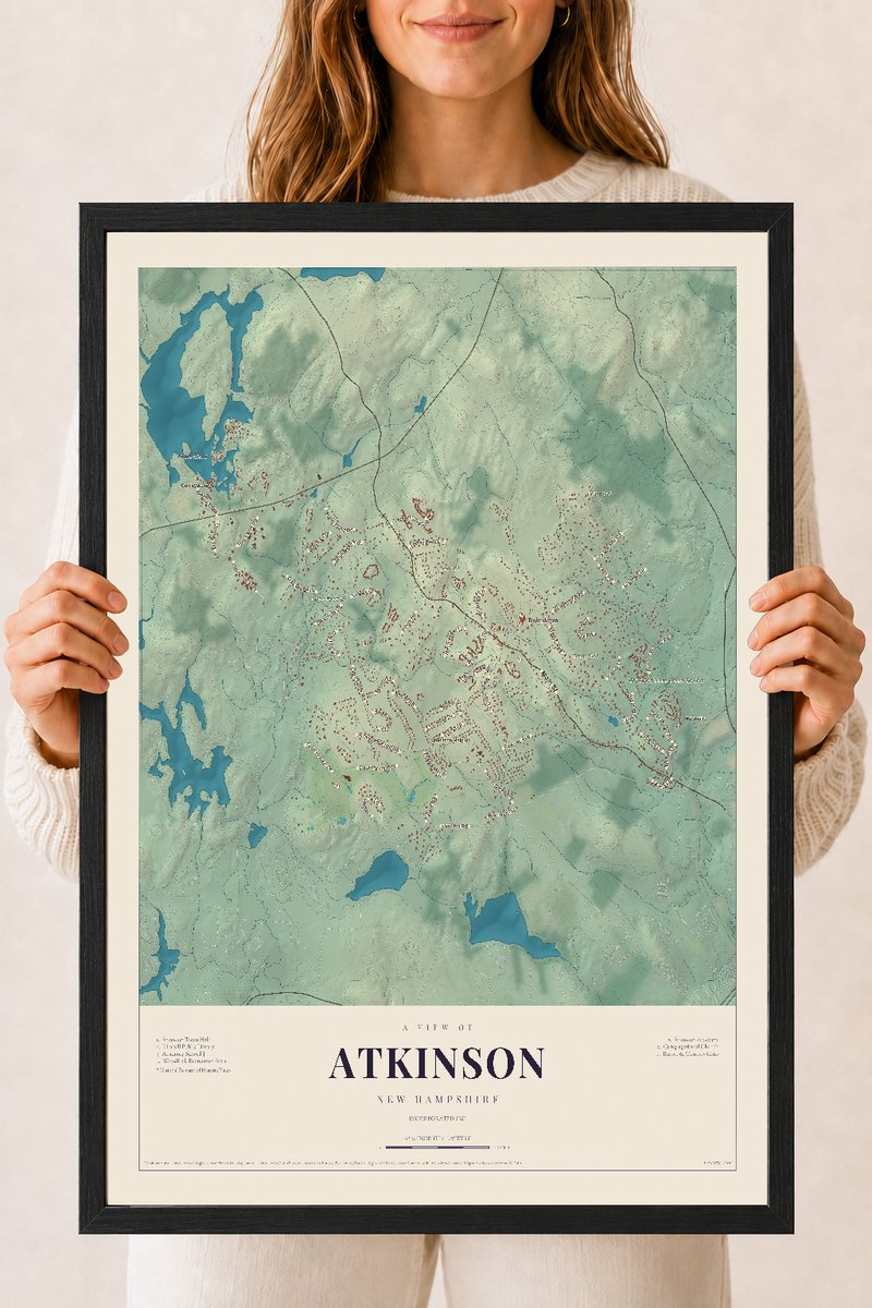 NH Current Atlas 2026 | Atkinson | 18" x 24" | W/ Black Ayous Wood Frame