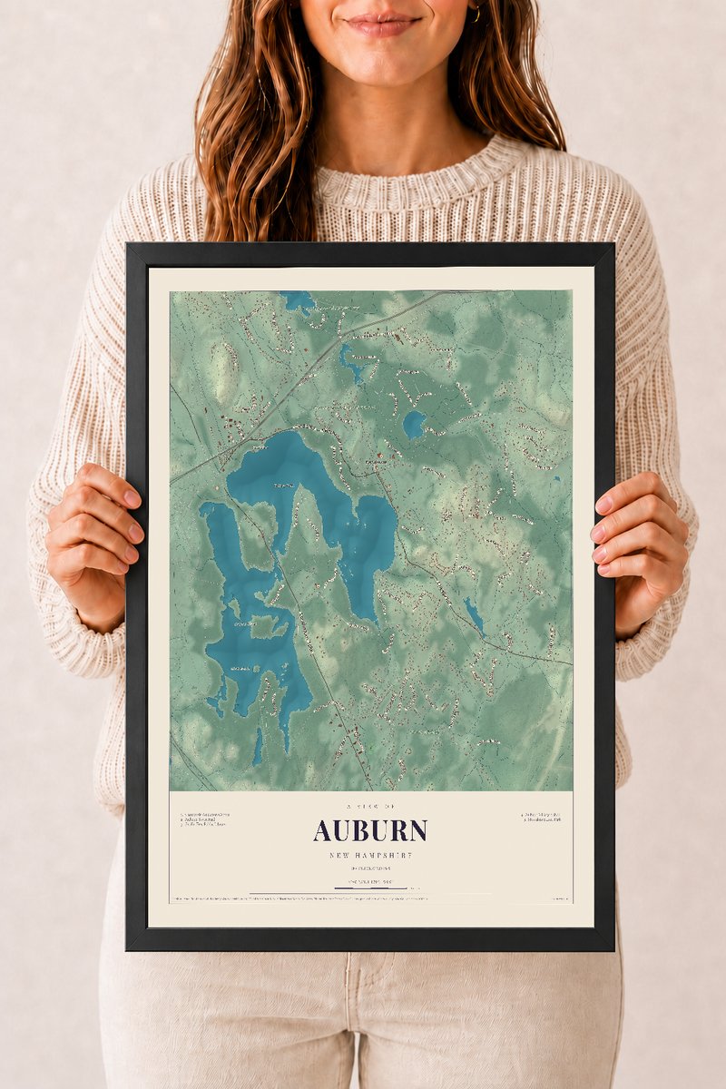 NH Current Atlas 2026 | Auburn | 12" x 18" | W/ Black Ayous Wood Frame