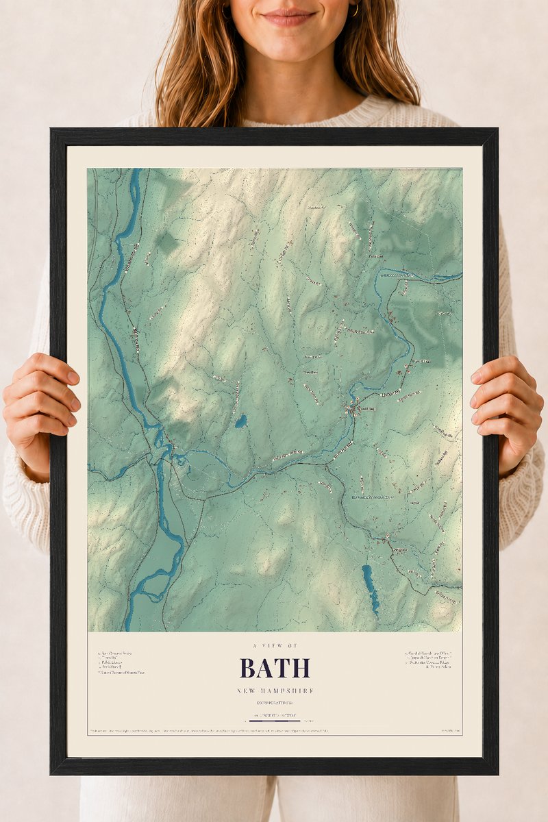 NH Current Atlas 2026 | Bath | 18" x 24" | W/ Black Ayous Wood Frame