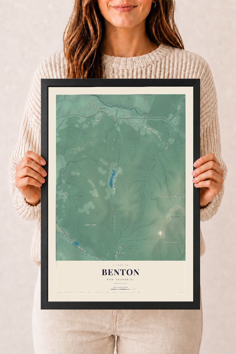 NH Current Atlas 2026 | Benton | 12" x 18" | W/ Black Ayous Wood Frame