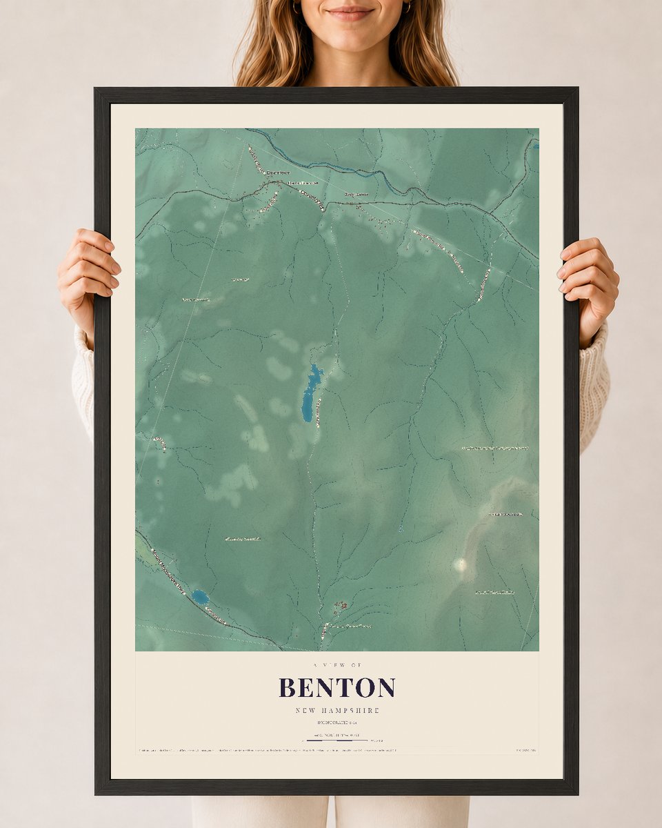 NH Current Atlas 2026 | Benton | 24" x 36" | W/ Black Ayous Wood Frame