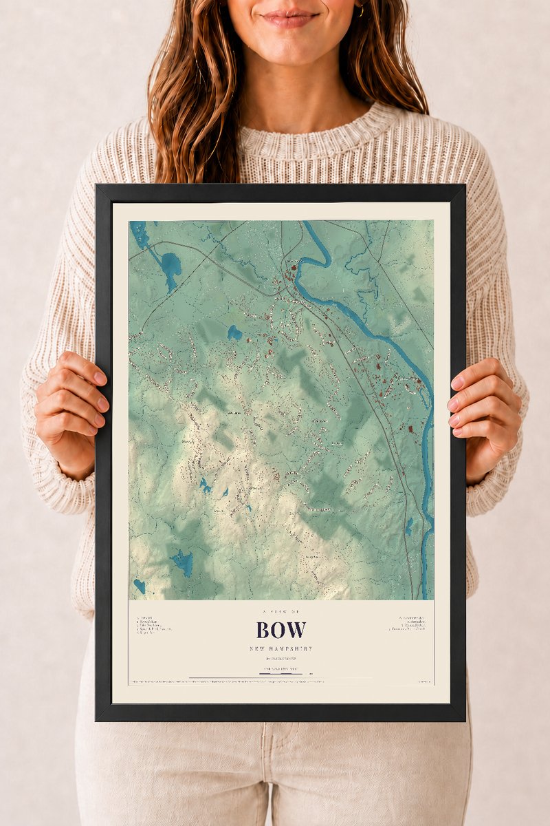 NH Current Atlas 2026 | Bow | 12" x 18" | W/ Black Ayous Wood Frame