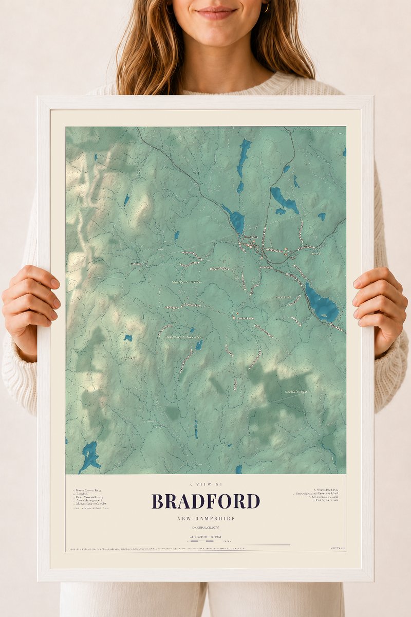 NH Current Atlas 2026 | Bradford | 18" x 24" | W/ White Ayous Wood Frame