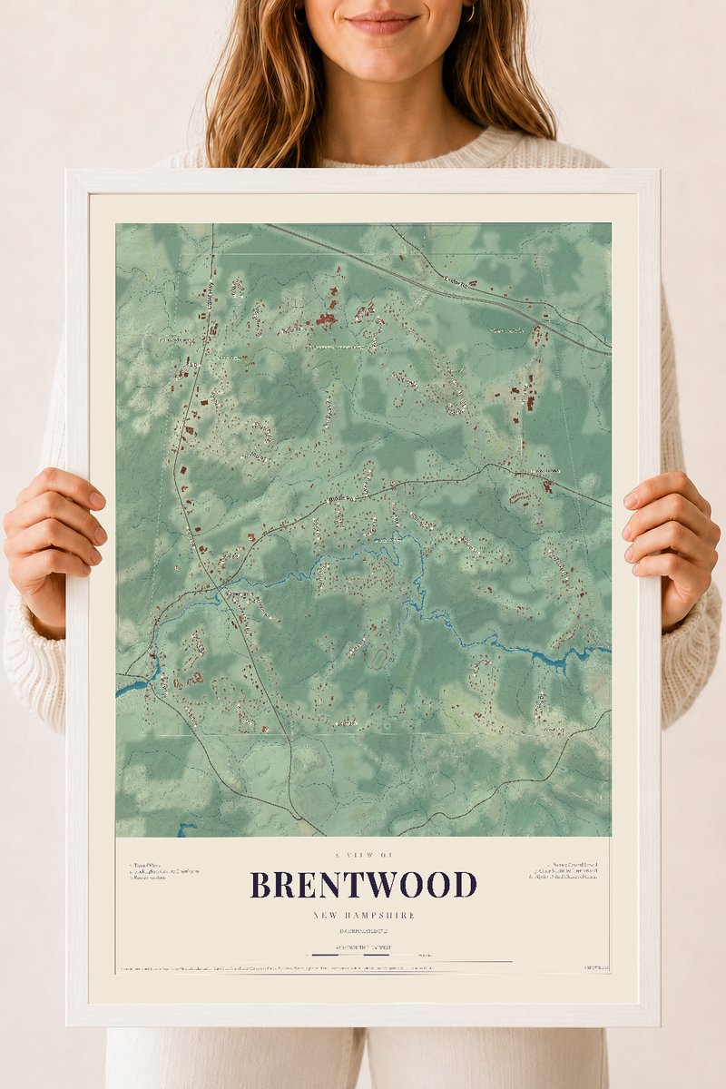 NH Current Atlas 2026 | Brentwood | 18" x 24" | W/ White Ayous Wood Frame
