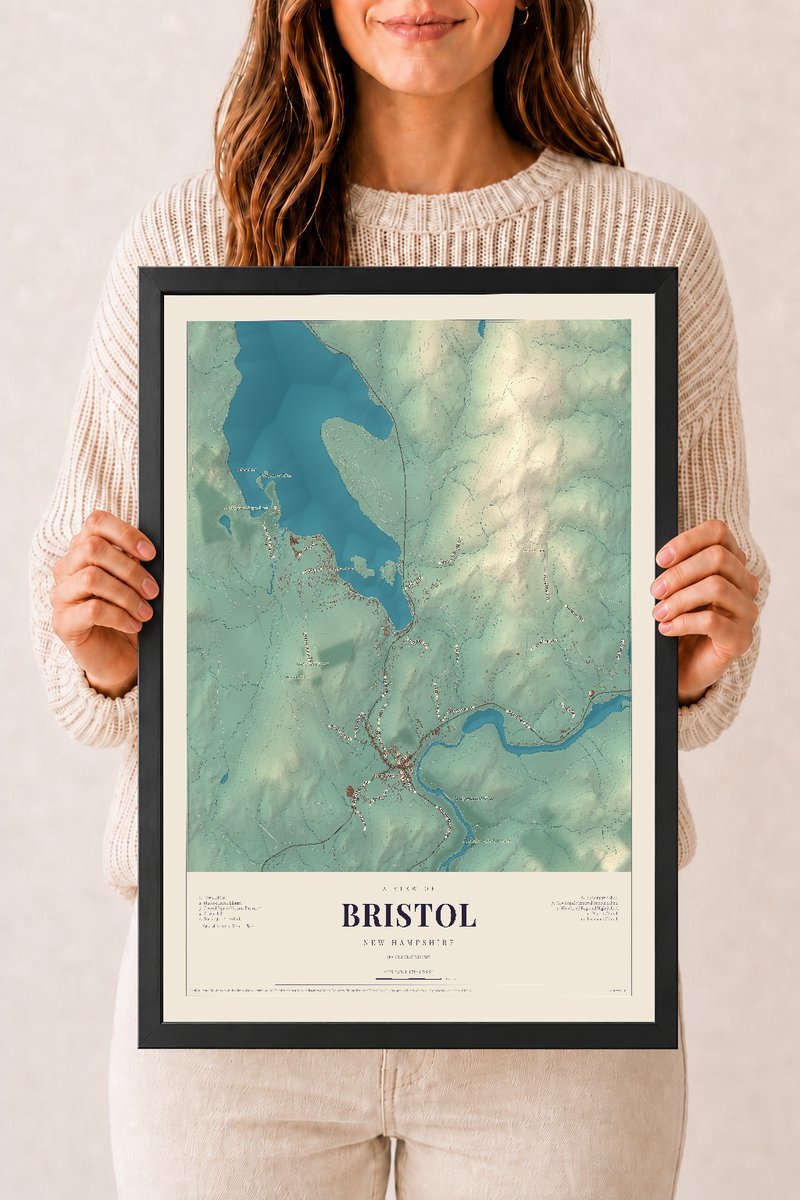 NH Current Atlas 2026 | Bristol | 12" x 18" | W/ Black Ayous Wood Frame