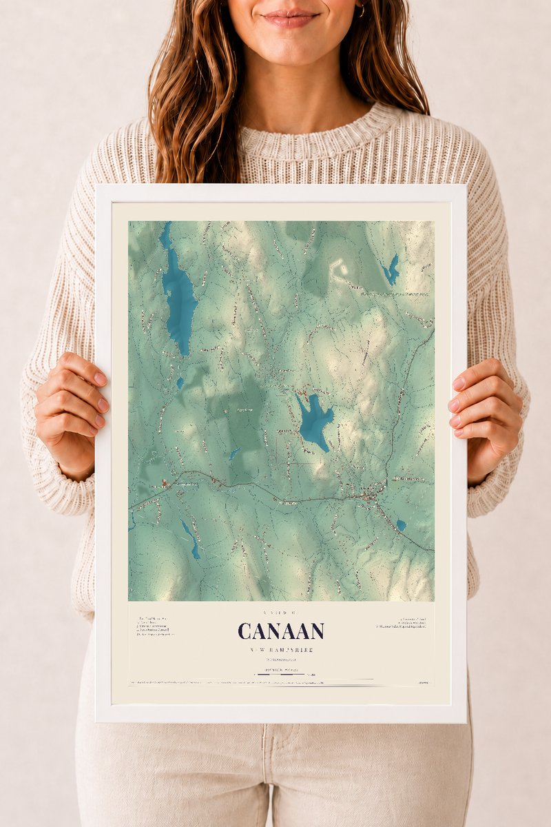 NH Current Atlas 2026 | Canaan | 12" x 18" | W/ White Ayous Wood Frame