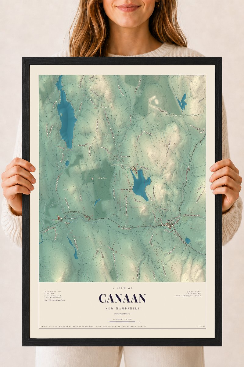 NH Current Atlas 2026 | Canaan | 18" x 24" | W/ Black Ayous Wood Frame