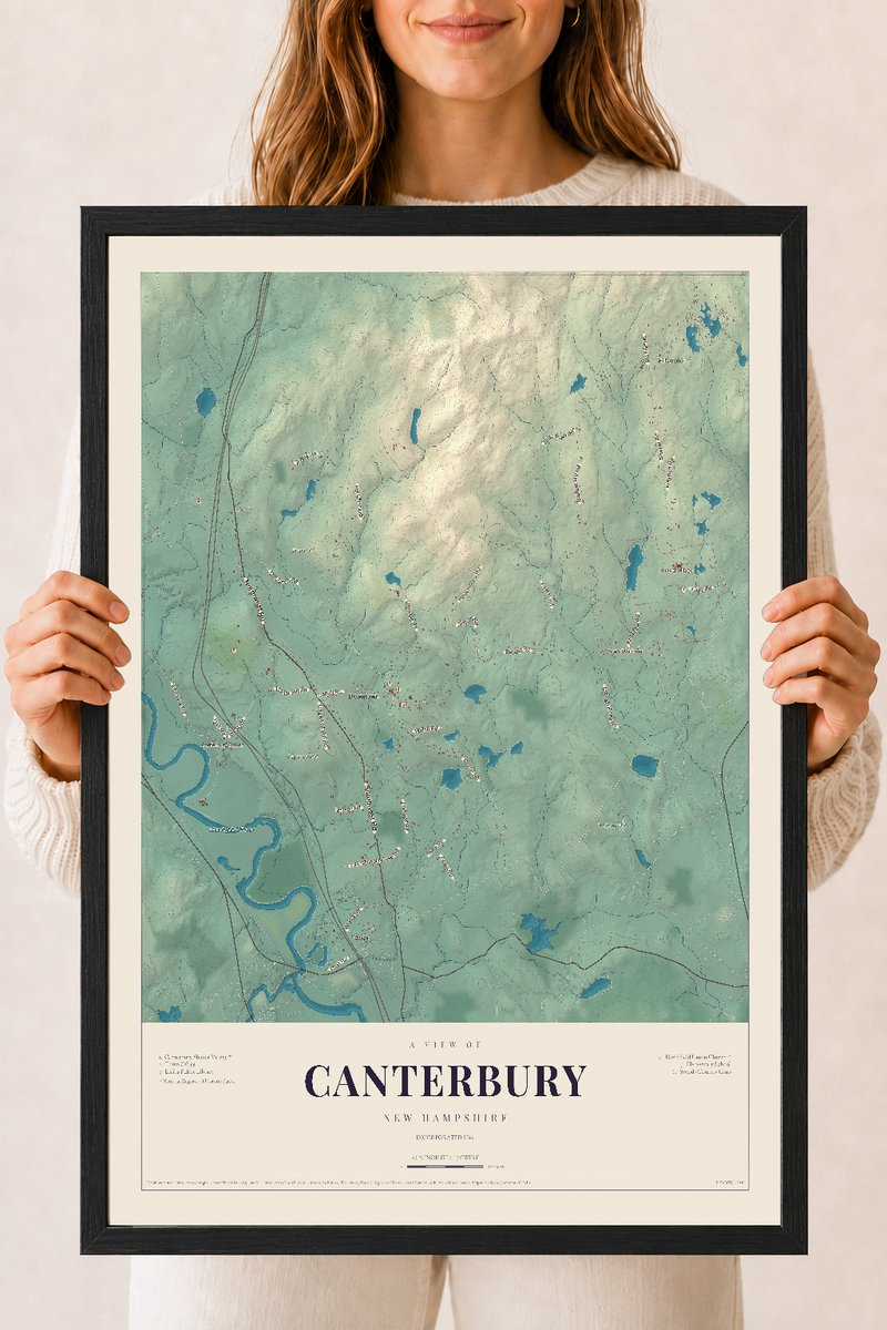 NH Current Atlas 2026 | Canterbury | 18" x 24" | W/ Black Ayous Wood Frame