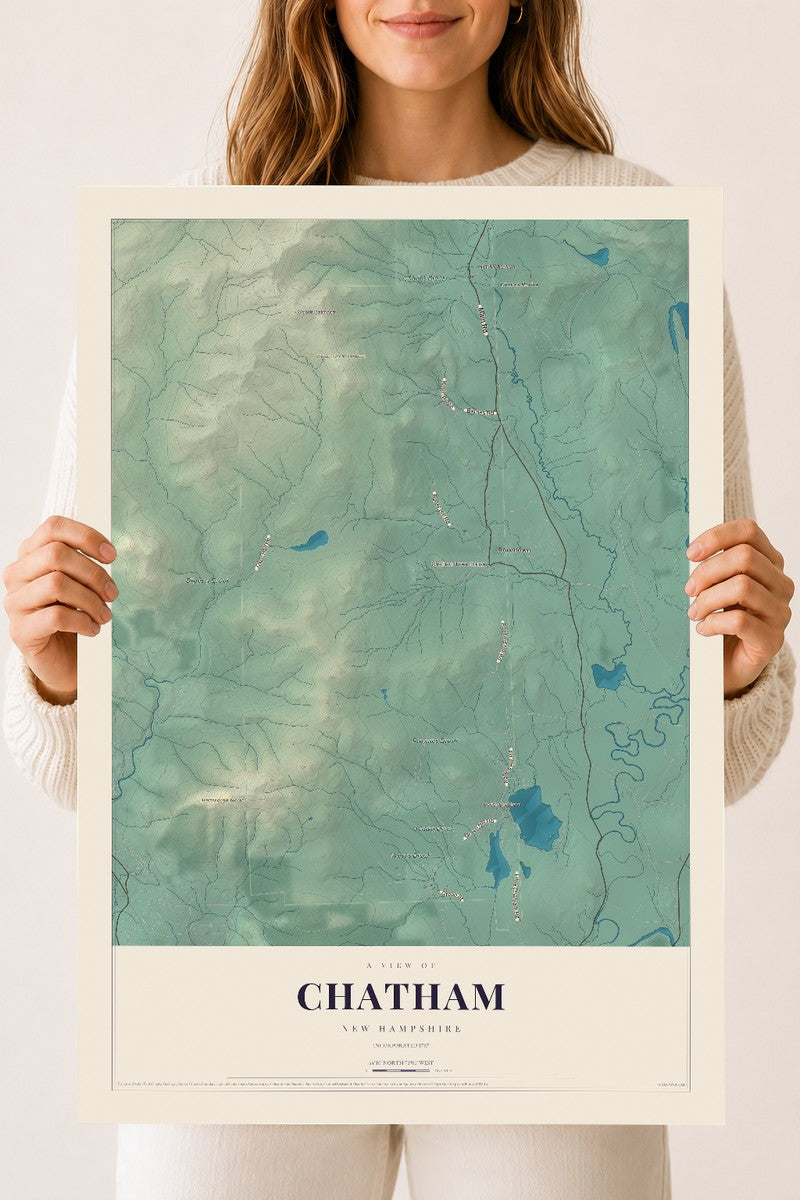 Map of Chatham, New Hampshire, 18 x 24 inch unframed archival matte print