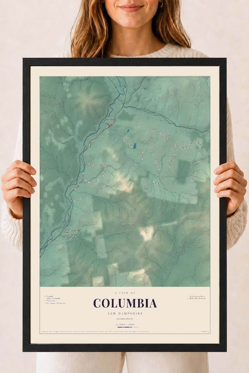 NH Current Atlas 2026 | Columbia | 18" x 24" | W/ Black Ayous Wood Frame