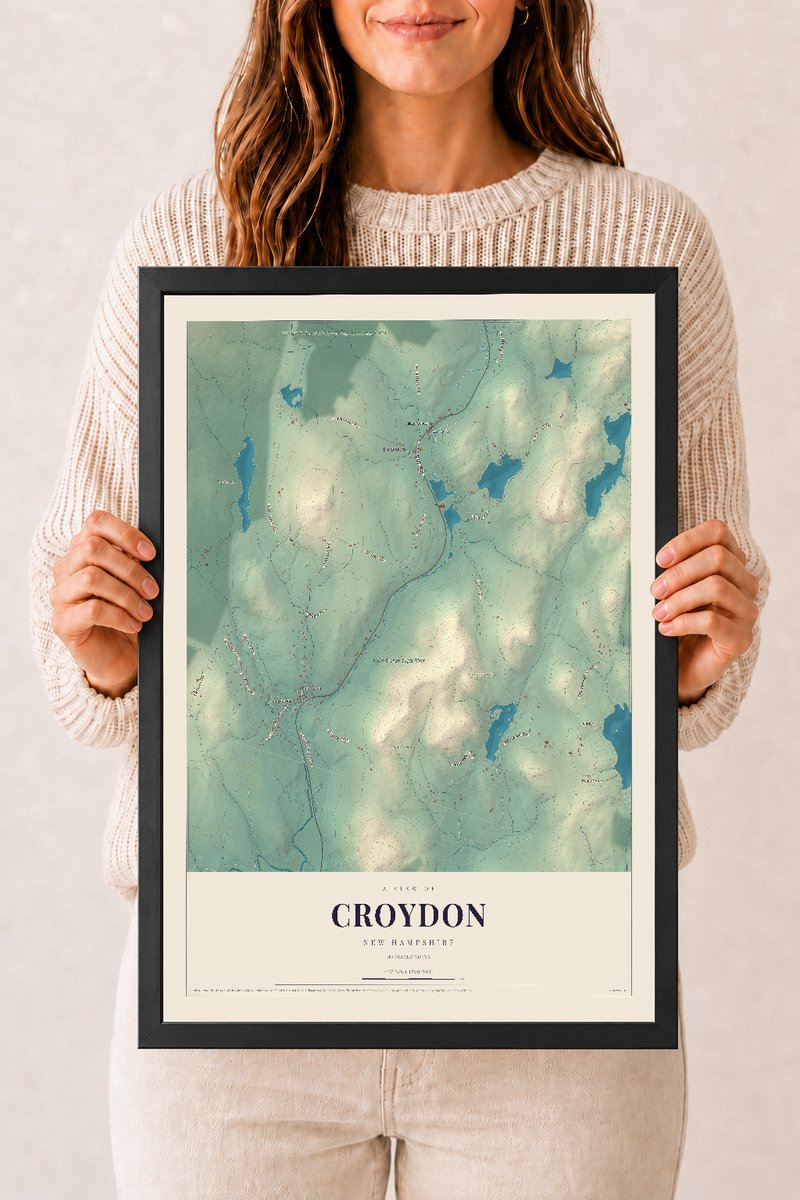 NH Current Atlas 2026 | Croydon | 12" x 18" | W/ Black Ayous Wood Frame