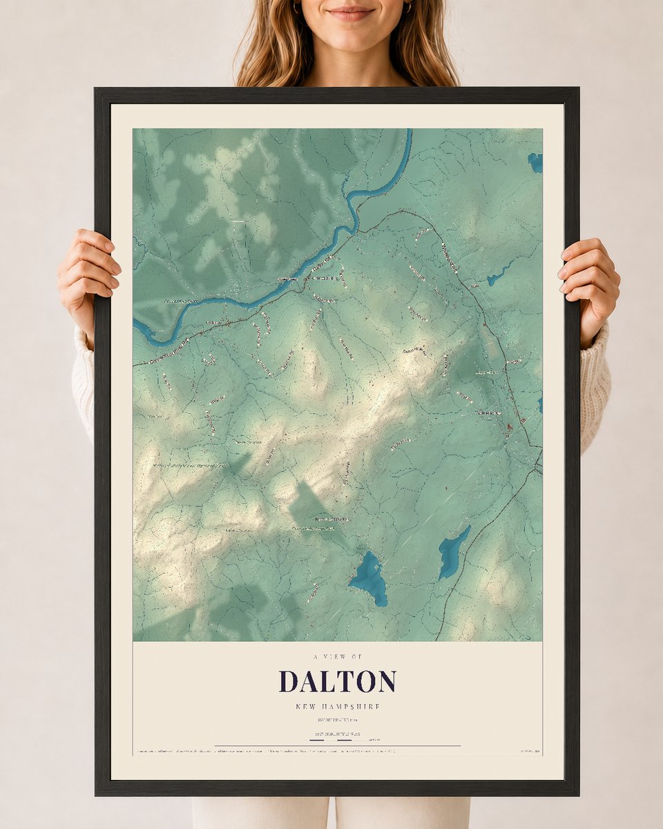 NH Current Atlas 2026 | Dalton | 24" x 36" | W/ Black Ayous Wood Frame