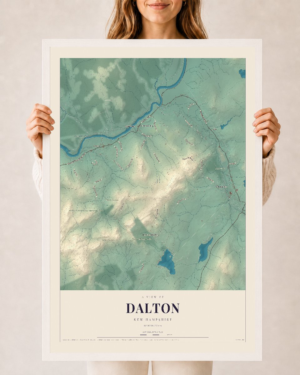 NH Current Atlas 2026 | Dalton | 24" x 36" | W/ White Ayous Wood Frame