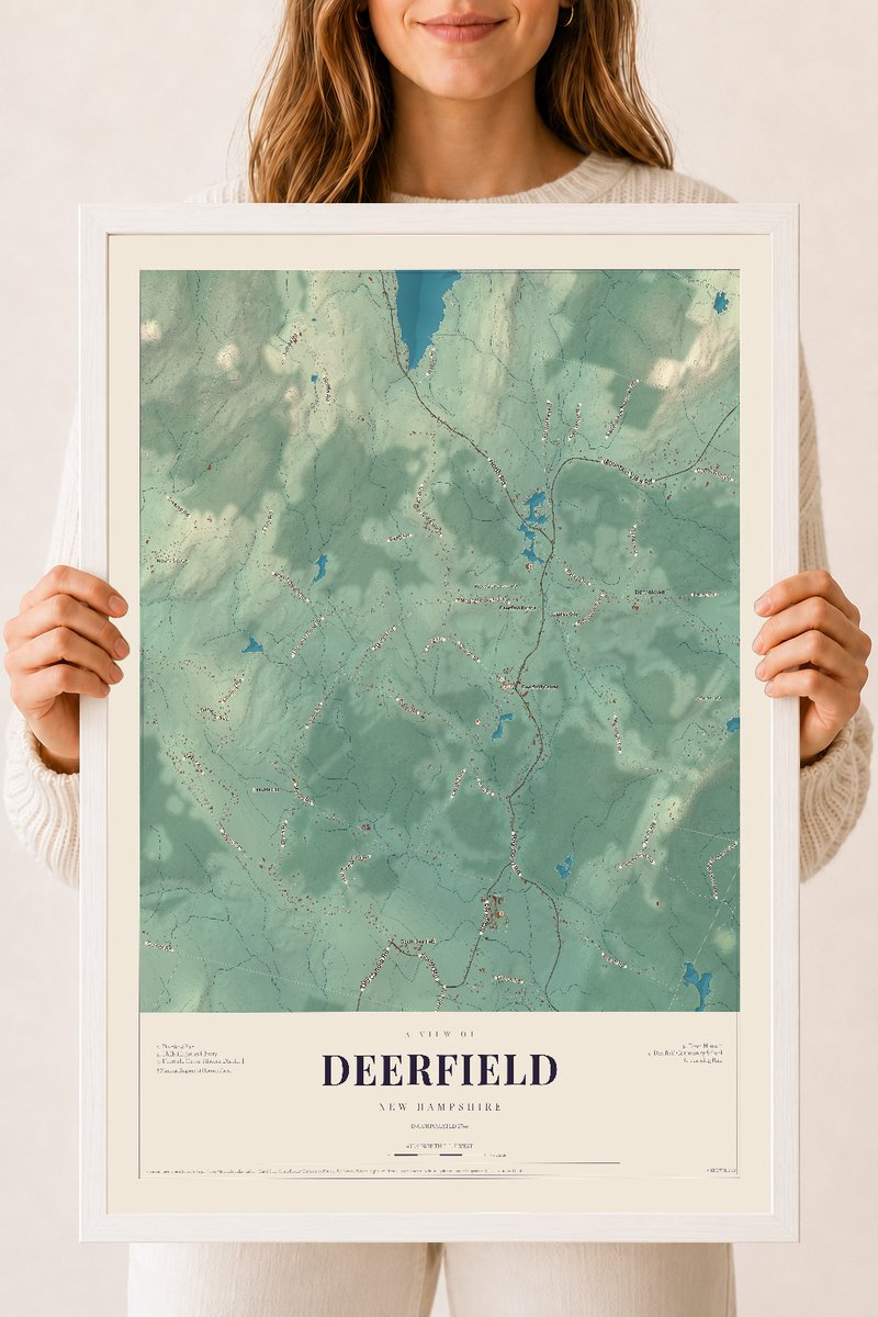 NH Current Atlas 2026 | Deerfield | 18" x 24" | W/ White Ayous Wood Frame