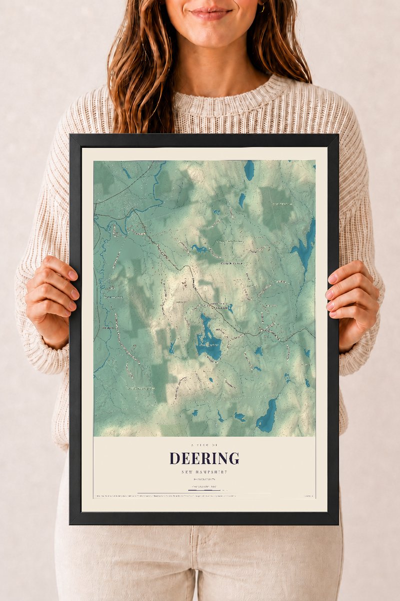 NH Current Atlas 2026 | Deering | 12" x 18" | W/ Black Ayous Wood Frame