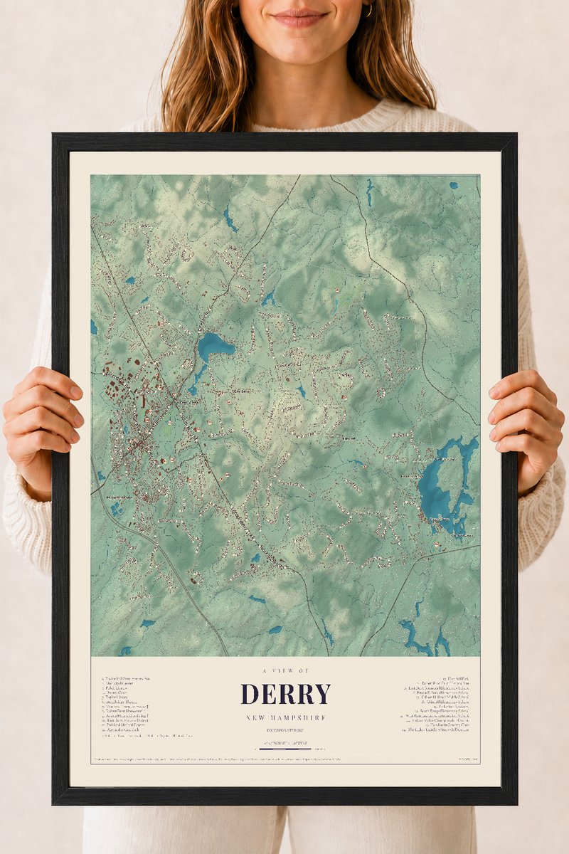 NH Current Atlas 2026 | Derry | 18" x 24" | W/ Black Ayous Wood Frame